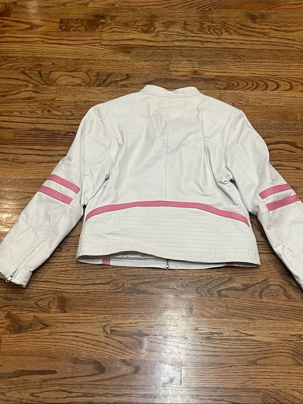 Classic White Women's Wilson’s Leather Jacket with Pink Trim ladies L - Picture 15 of 16